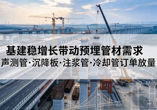 宜宾基建稳增长带动预埋监测管材需求，声测管、沉降板、注浆管订单持续放量